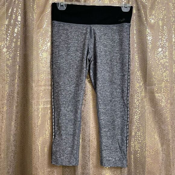 PINK Victoria's Secret Pants - PINK Victorias Secret Ultimate Marled Gray Black Capri Leggings, XS
